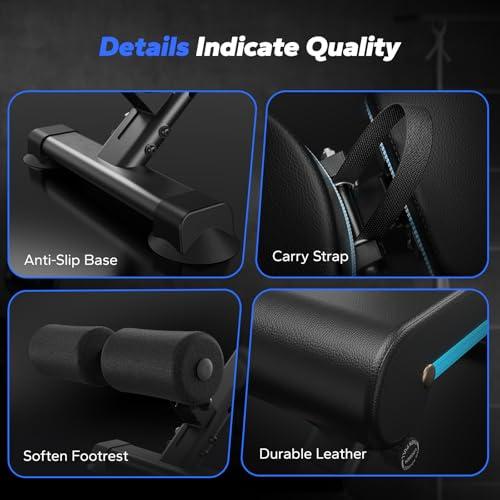 MERACH Adjustable Weight Bench, 990LBS Fast Folding Weight Benches for Home Gym, Workout Bench with Extended Head Support, Incline Decline Flat Utility Bench Press for Full Body thumbnail 7