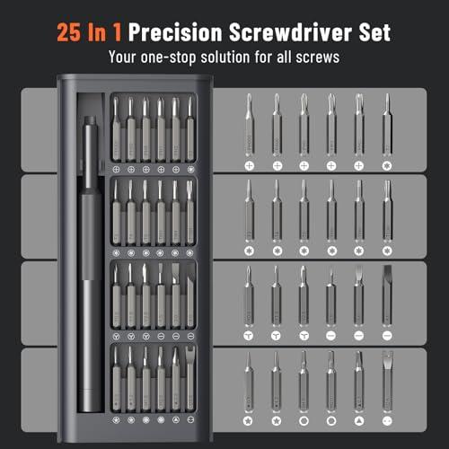 KATERK 25 en 1: Juego de Desarmadores de Precisión Magnéticos para Electrónica