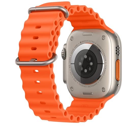 Apple Watch Ultra 2 [GPS + Cellular, 49mm] - Rugged Titanium Case with Orange Ocean Band, One Size (Renewed Premium) thumbnail 3