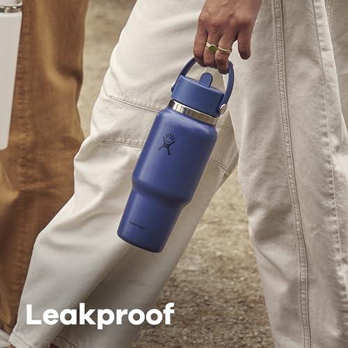 Hydro Flask Travel Water Bottle - Insulated Stainless Steel - Wide Straw Lid, Non Spill, Leakproof in 40 Oz Mermaid Green thumbnail 5