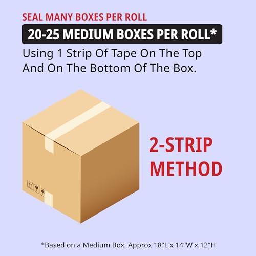 Tape Logic Heavy Duty Packing Tape with Dispenser (6 Refills) – 2.6 Mil Thick Clear Shipping Tape, 2 in x 25 yd – Strong Industrial Adhesive for Moving Boxes, Mailing, & Shipping P thumbnail 3
