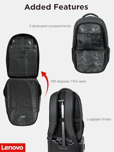 Lenovo B325 Laptop Backpack, Grey, 17-Inch, Water-Resistant Travel Backpack with External USB Port, Anti-Theft Design, Luggage Strap, for Men & Women, Perfect for Work, School, and thumbnail 6