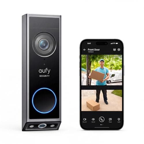 eufy Security Video Doorbell E340,No Subscription,Dual Cameras,2K FHD,Head-to-Toe View, Doorbell Camera Wireless & Wired, Color Night Vision, Two-Way Talk, AI Motion/Package Detect