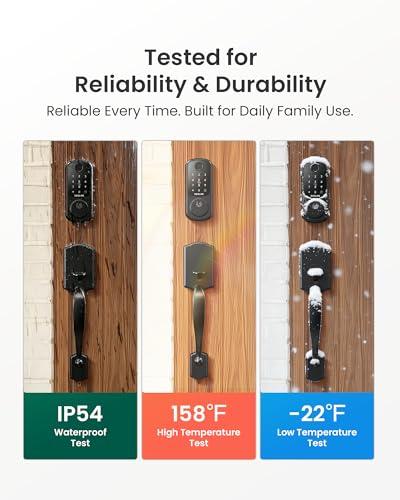 DESLOC B200 Keyless Entry Door Lock with Handle Set, Smart Locks for Front Door, Deadbolt Smart Lock, Front Door Locks Set, Electronic keypad Deadbolt with Handle, 12 Months Batter thumbnail 7