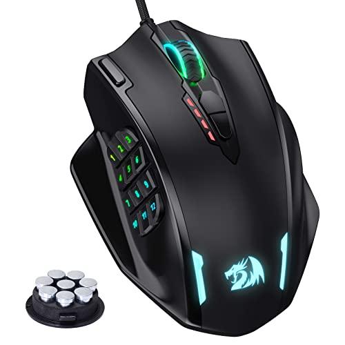 Mouse Gamer Redragon M908 Impact MMO RGB con 12 Botones y 12,400 DPI