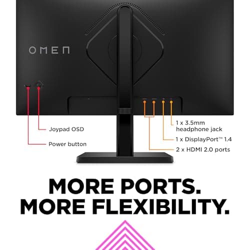 Miniatura de Monitor Gaming HP OMEN 23.8" FHD 165Hz, Panel IPS, 99% sRGB, AMD FreeSync Premium (2023) 5