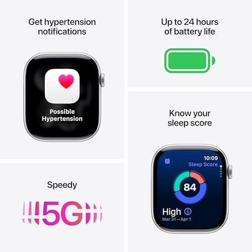Apple Watch Series 11 [GPS + Cellular 42mm] Smartwatch with Rose Gold Aluminum Case w Light Blush Sport Band - S/M. Sleep Score, Fitness Tracker, Health Monitoring, Always-On Displ thumbnail 3