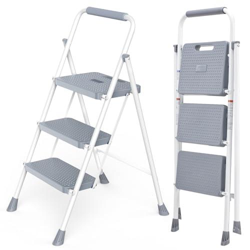 Escalera Plegable NEWBULIG de 3 Peldaños: Segura y Portátil