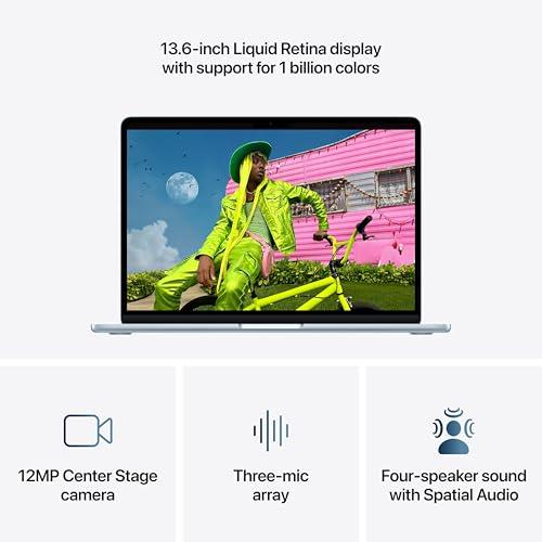 Apple 2026 MacBook Air 13-inch Laptop with M5 chip: Built for AI, 13.6-inch Liquid Retina Display, 24GB Unified Memory, 1TB SSD, 12MP Center Stage Camera, Touch ID, Wi-Fi 7; Sky Bl thumbnail 4