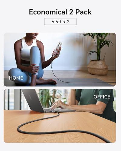 INIU USB C to USB C Cable, 240W Fast Charging Type C Charger Cord, Braided USBC Phone Charger Cable for iPhone 17 16 Pro Max Samsung S25 S24 Laptops MacBook Air 15 M3 iPad Switch [