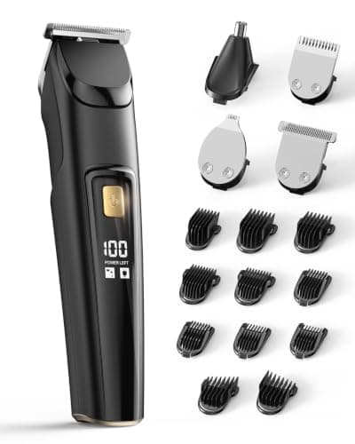 RICAF Beard Trimmer for Men,Fast Charge 4-in-1 Kit,18 Lengths,Gift for Men | Waterproof Mustache Grooming Kit, Rechargeable Beard Hair Nose Ear & Body Trimmer, Face Shaver, gift for men,husband & fath