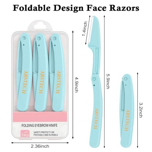 Set de 12 rastrillos dermaplaning para rostro y cejas