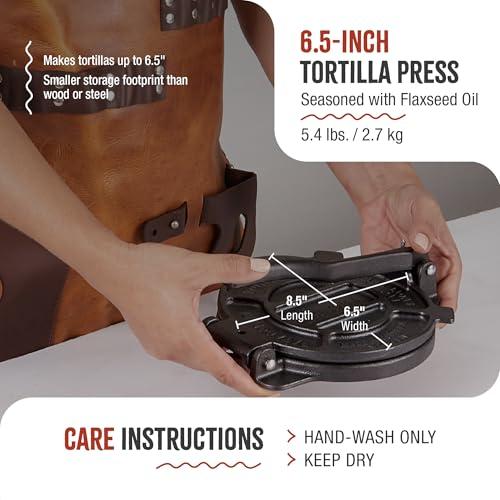 Prensa para Tortillas Victoria de Hierro Fundido, 6.5 Pulgadas