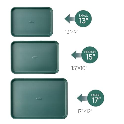 Juego de 3 Charolas para Hornear CAROTE – Verde Olivo Profundo