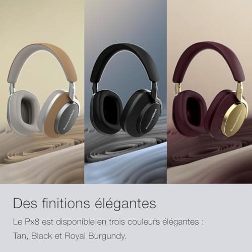 Bowers & Wilkins Px8 Over-Ear Wireless Headphones, Royal Burgundy thumbnail 7