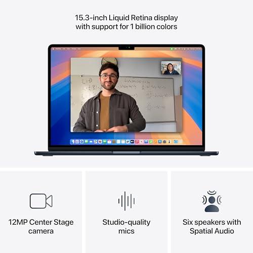 Apple 2025 MacBook Air 15-inch Laptop with M4 chip: Built for Apple Intelligence, 15.3-inch Liquid Retina Display, 16GB Unified Memory, 512GB SSD Storage, 12MP Center Stage Camera, thumbnail 4