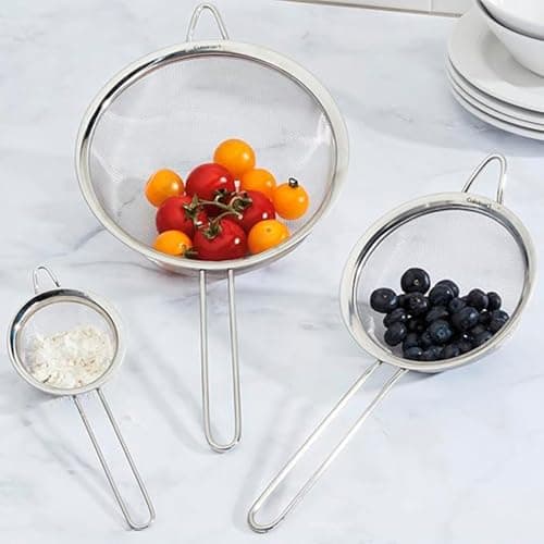 Cuisinart, Mesh Strainers, Stainless Steel Mesh Strainers for Kitchen, Fine Mesh Kitchen Strainer Set for Sifting, Straining and Cooking, Ctg-00-3Ms, 3 Count thumbnail 6