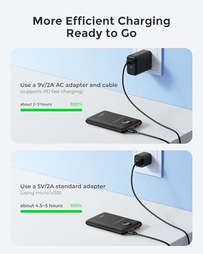 VEEKTOMX 10000mAh Mini Power Bank, 22.5W Fast Charger for iPhone Android