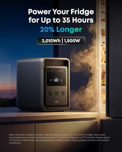 Anker SOLIX S2000 Portable Power Station, 1500W Solar Generator for Home Use, Up to 35-Hr Fridge Backup, 2,010Wh LFP Battery for Emergencies, Power Outages, Camping (Solar Panel Op thumbnail 2
