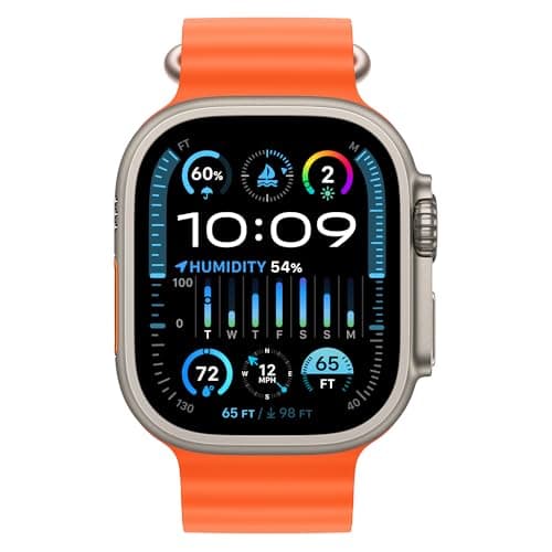 Apple Watch Ultra 2 [GPS + Cellular, 49mm] - Rugged Titanium Case with Orange Ocean Band, One Size (Renewed Premium) thumbnail 2