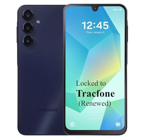 Tracfone (Renewed) Samsung Galaxy BLK A16 5G, 128GB, 50MP Triple Camera, 6.7" FHD+ Super AMOLED 90Hz Display [Activation Promo Incl: 1500Min/1500Txt/1500MB, 365 Days Service Plan] 