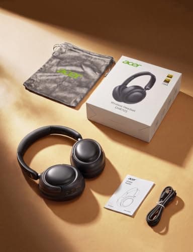 Audífonos Bluetooth Over-Ear Acer OHR703 Negros con Cancelación de Ruido Adaptativa