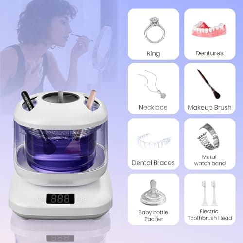 Miniatura de Limpiador Ultrasónico con UV para Retenedores y Joyas 5