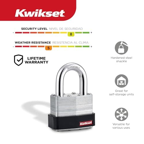 Miniatura de Candados Kwikset de Acero Laminado con Grillete Endurecido (Paquete de 2) 2