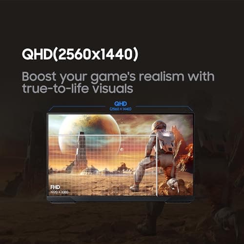 Samsung 27" Odyssey G5 (G51F) Gaming Monitor - QHD (1440P), 180Hz, 1ms, AMD FreeSync, HDR10, Height Adjustable Stand, Black Equalizer, Virtual Aim Point, Auto Source Switch+, LS27F thumbnail 2