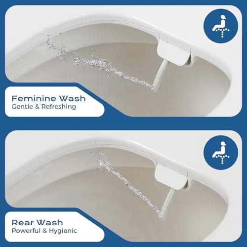 Elongated Bidet Toilet Seat – Non-Electric, Slow-Close Lid, Adjustable Water Pressure, Self-Cleaning Dual Nozzles for Frontal & Rear Wash, Leak-Resistant Brass Inlet, Easy Installa thumbnail 2