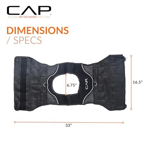 CAP Barbell (HHWV-CB020C) Adjustable Weighted Vest, 20-Pound,20 Pound, Black