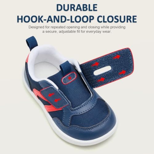 Deevike Kids Wide Fit Sneakers Boys Girls Toddler First Walker Shoes | Roomy Forefoot Fit, Breathable Upper, First Walker Design, Adjustable Strap, Rubber Outsole, Flexible Traction thumbnail 5