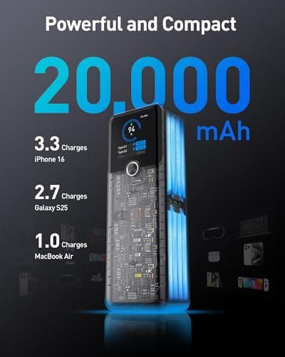 Power Bank SIXTHGU PowerTower para Laptop, 200W, 20,000mAh, Carga Rápida, Apto para Vuelos