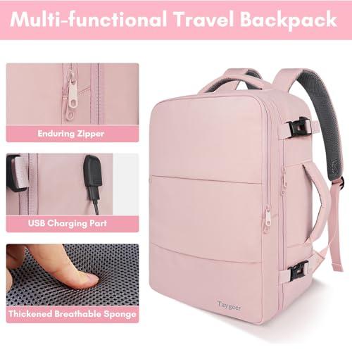 Mochila de Viaje Taygeer para Mujer: Carry-On, USB y Laptop 15.6" - ¡Aprobada para Vuelo!