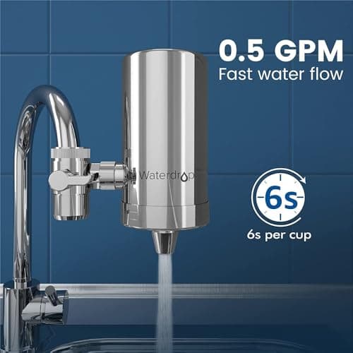 Waterdrop FC-06 Water Filter for Sink Faucet, 360° Rotating Stainless Steel Sink Water Filter, NSF Certified Faucet Water Filter for Kitchen, Reduce Chlorine, 1280 Gallons 12 Month thumbnail 8