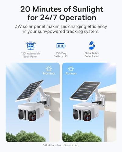 Miniatura de Cámara de Seguridad Solar Inalámbrica Baseus X1 Pro con Doble Rastreo 3K AI, Visión Nocturna a Color y Almacenamiento Local 4
