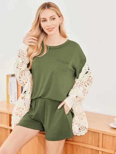 Miniatura de Conjunto Corto Ekouaer para Mujer: Top y Shorts Casual Verano 4