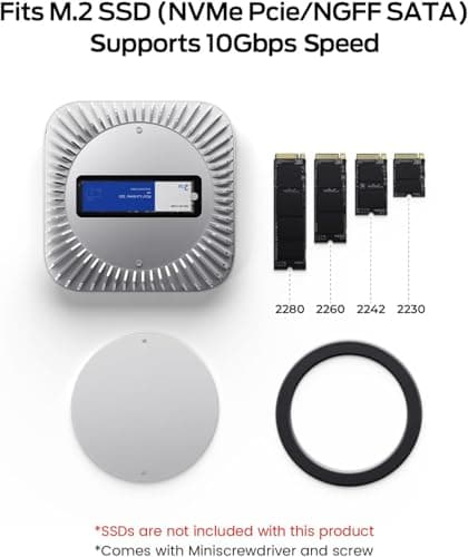 Miniatura de Dock para Mac mini M4/M5/M6 con HDMI 4K@60Hz y ranura SSD M.2 NVMe de 8TB 5