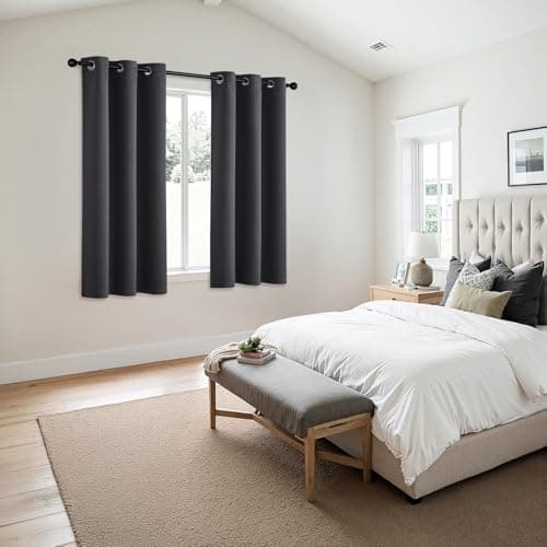 MIULEE Blackout Curtains for Bedroom 2 Panels 40 x 63 Inch Long Dark Grey thumbnail 6