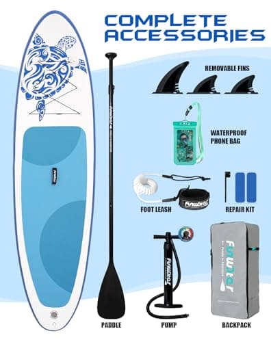 FunWater Inflatable Stand Up Paddle Board with Beginners SUP Accessories|