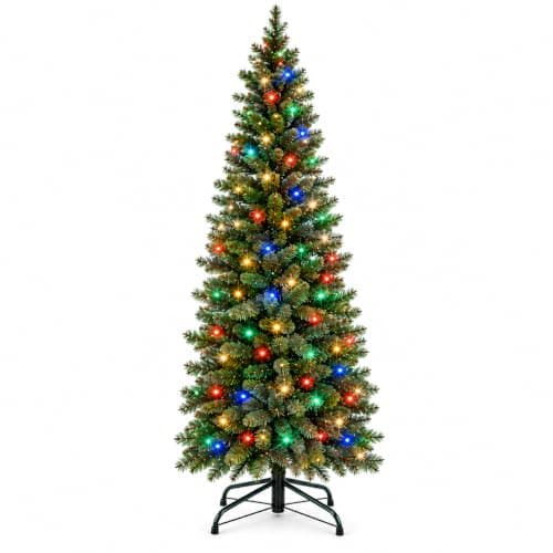 Árbol de Navidad Artificial Garvee de 1.8 m con Luces Duales