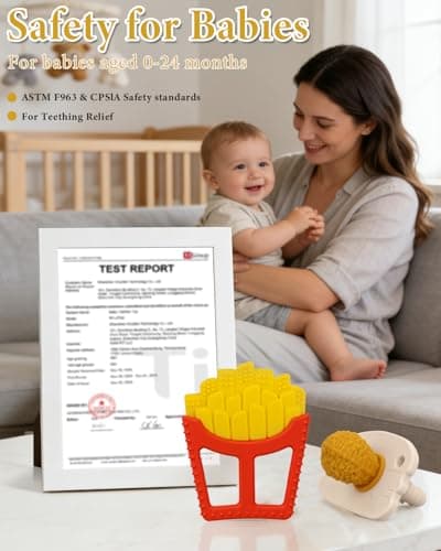 Chuya Baby Teething Toys Set, Chicken Leg & French Fries Shape