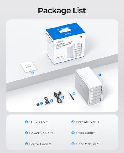 ORICO 5 Bay RAID External Hard Drive Enclosure 110TB Max, USB 3.0 DAS Storage Station for 2.5/3.5 inch SATA HDD SSD with 150W Built-in Power Supply thumbnail 8