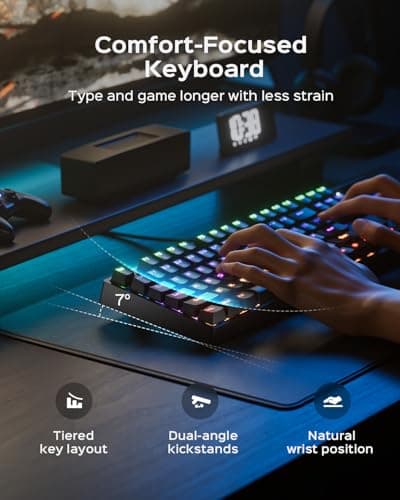 wegear Mechanical Gaming Keyboard with Blue Switch, 104-Key Full Size RGB Backlit Wired Keyboard（11 Modes, Anti-Ghosting, Double-Shot ABS Keycaps, Lighted Computer Key-Board for PC