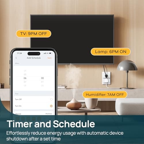 Linkind Matter Smart Plug, Work with Apple Home, Alexa, Google Home, 4 Pack thumbnail 3