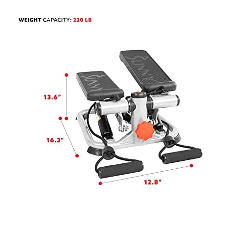 Mini Stepper 2 en 1 Sunny Health & Fitness Total Body con Bandas y Monitor Digital