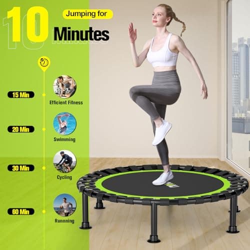 ZCMHAXJ Foldable Mini Trampoline, 36"/40"/48" Rebounder Trampoline for Adults, 440lbs Capacity Indoor Fitness Workout Exercise Equipment thumbnail 6