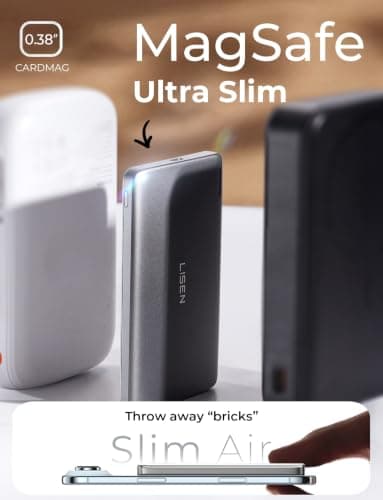 LISEN Ultra Slim MagSafe Power Bank,5000mAh Wireless Slim MagSafe Battery Pack,Magnetic Portable Charger,Magnetic Power Bank for iPhone 17 Pro Max Plus Air/16-12 Series,Gifts for M thumbnail 3