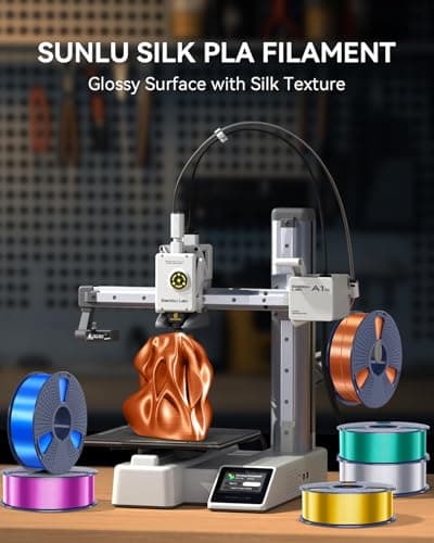 3D Printer Silk Filament, SUNLU Shiny Silk PLA Filament 1.75mm, Smooth Silky Surface, Great Easy to Print for 3D Printers, Dimensional Accuracy +/- 0.02mm, Silk Light Gold x4 4KG thumbnail 8