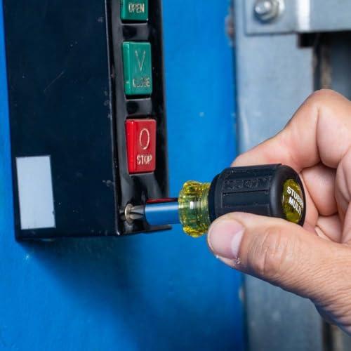 Klein Tools 32561 Multi-Bit Screwdriver/Nut Driver, 6-in-1 Stubby Screwdriver with 2 Phillips, 2 Slotted, 2 Nut Drivers thumbnail 6